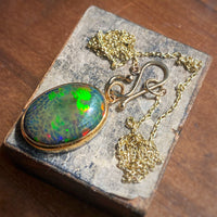 Custom Ethiopian Snakeskin Opal Necklace